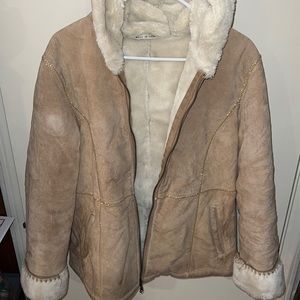 Fabio suede tan winter coat fair condition but warm!!